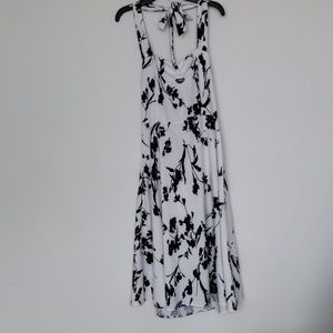 black and white floral dress